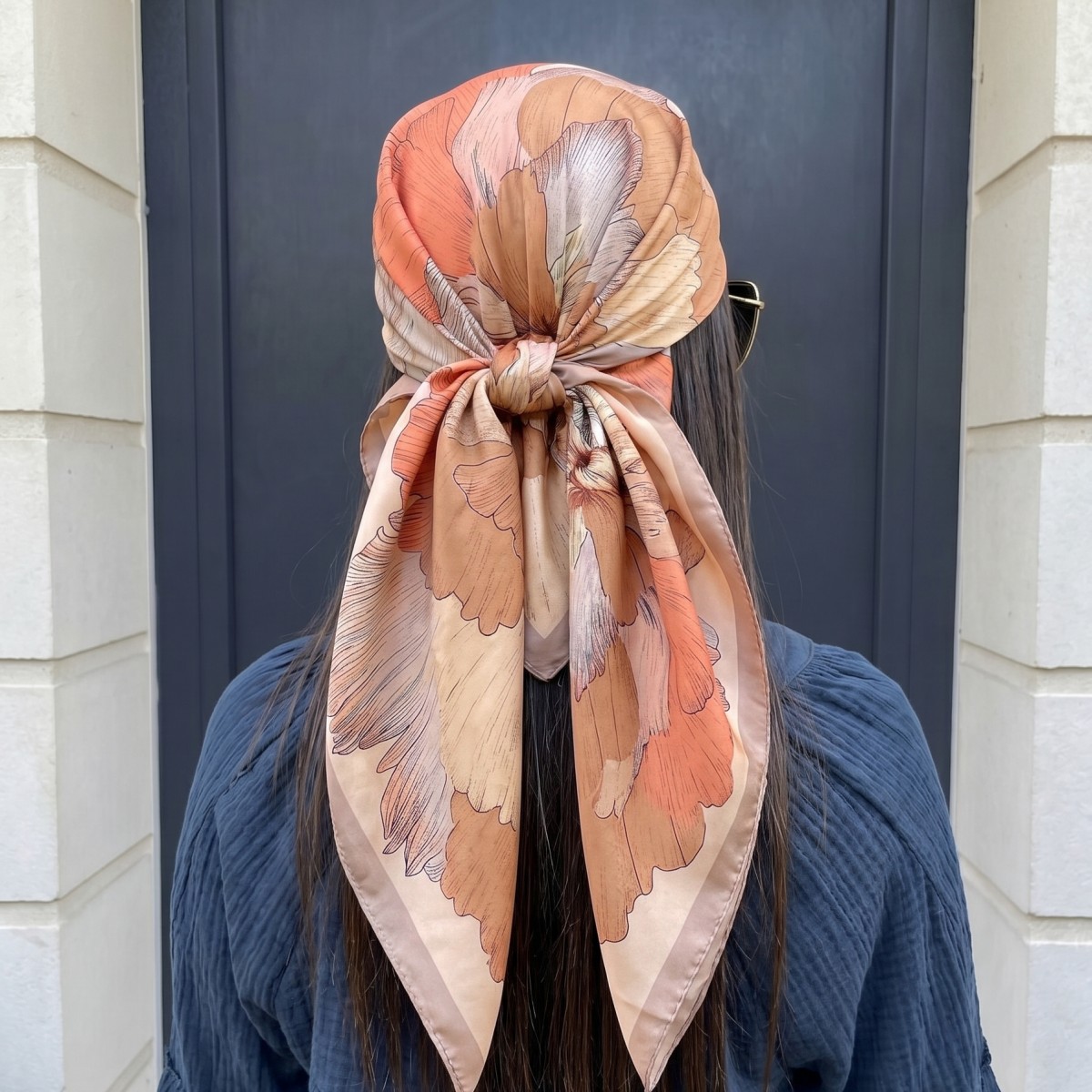 Pashmina Wrap Large - Foulard carré en soie pour femme,