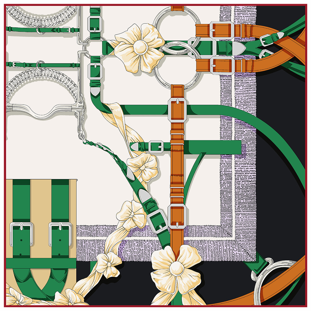 Scarf Silk Square - 90cm nouveau Design ceinture sergé foulard