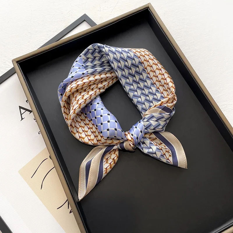 Scarf Silk Square - Foulard en soie véritable imprimé pour