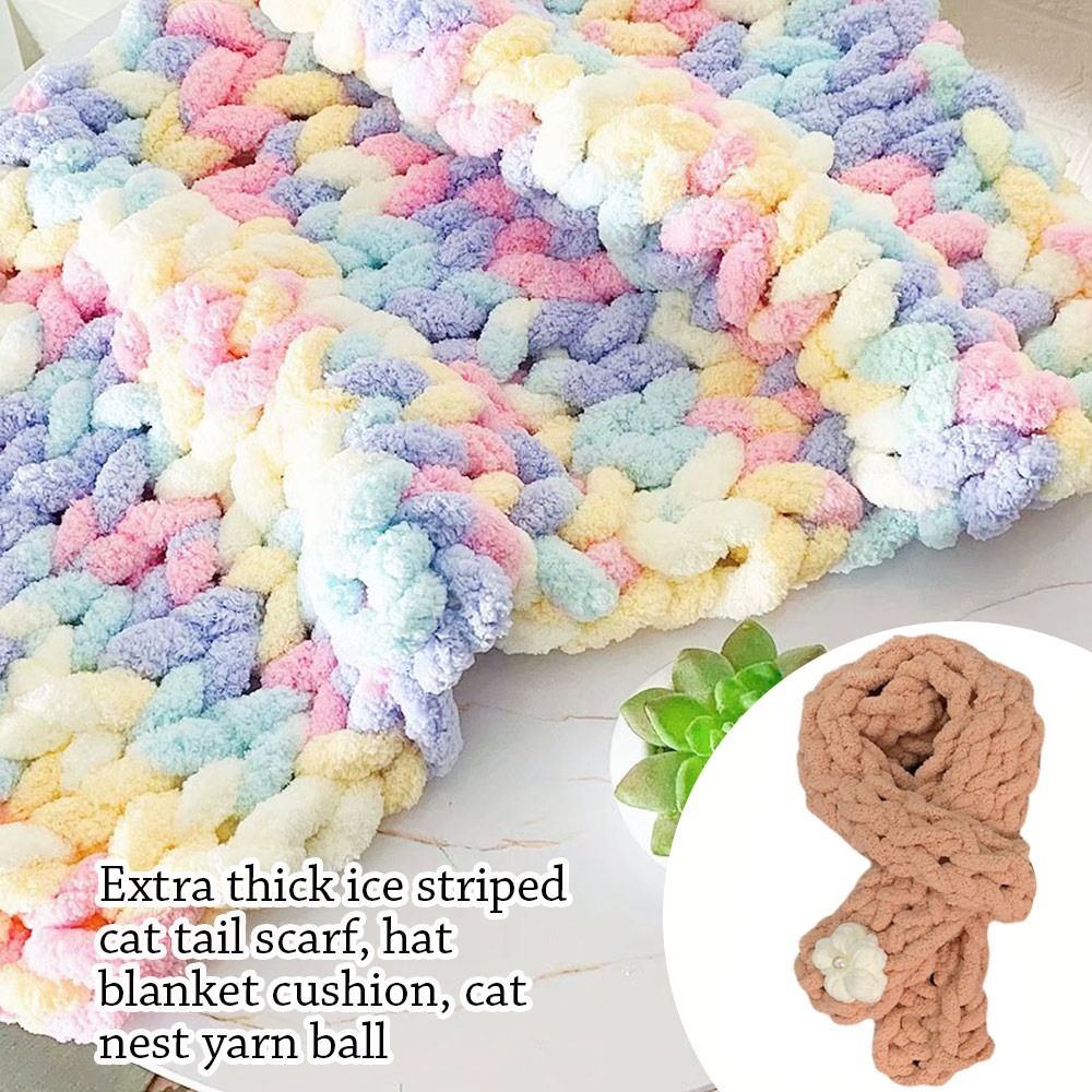 Woven Scarf Blanket - Fil Chenille Multicolore Doux et Chaud