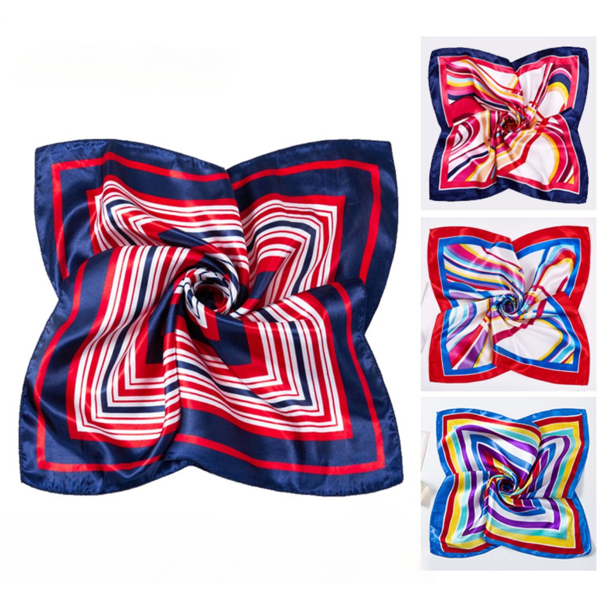 Scarf Silk Square - Écharpe carrée imprimée pour femme, petit