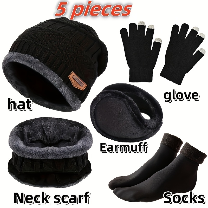 Muffler Men Wool - Chapeau d'hiver pour hommes, écharpe d'hiver