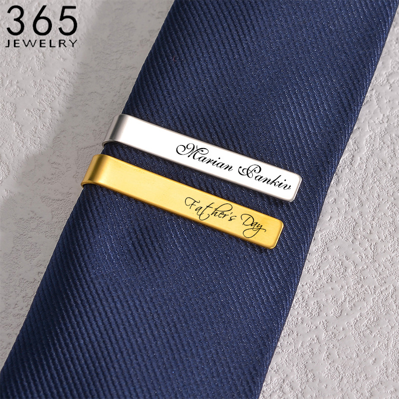 Clips de nom gravés en acier i - Tie Bar Set Gift avis et prix