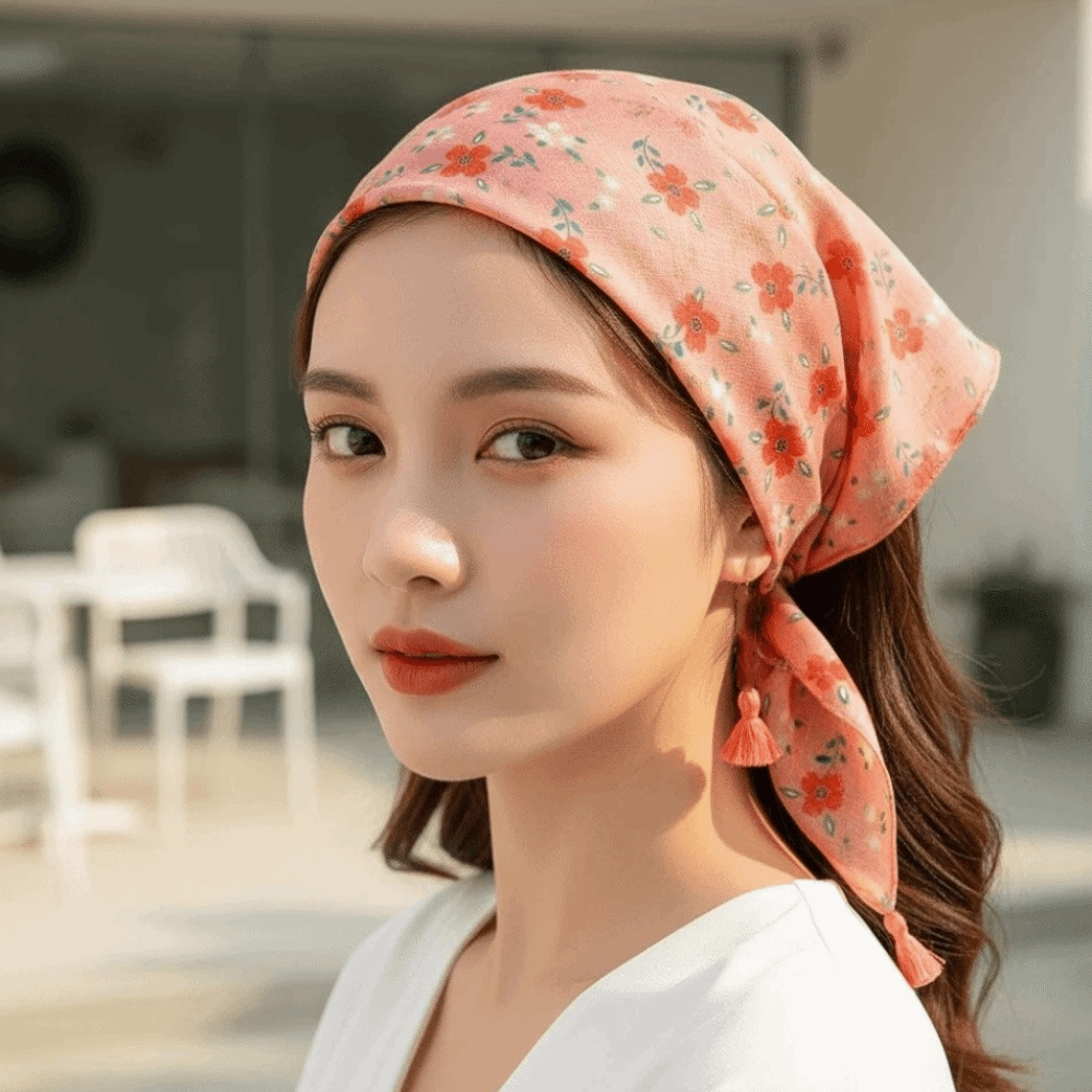 Foulard carré en coton et lin, - Bandana Cotton avis et prix