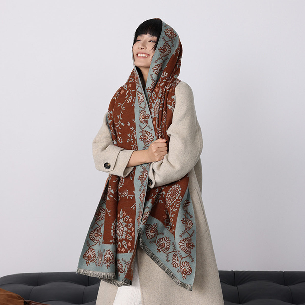 Luxe hiver Imitation cachemire - Woven Scarf Blanket avis et prix